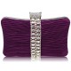Gorgeous Purple Sparkly Diamante Strip Clutch Evening Bag